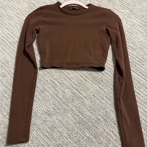 zara cropped long sleeve top